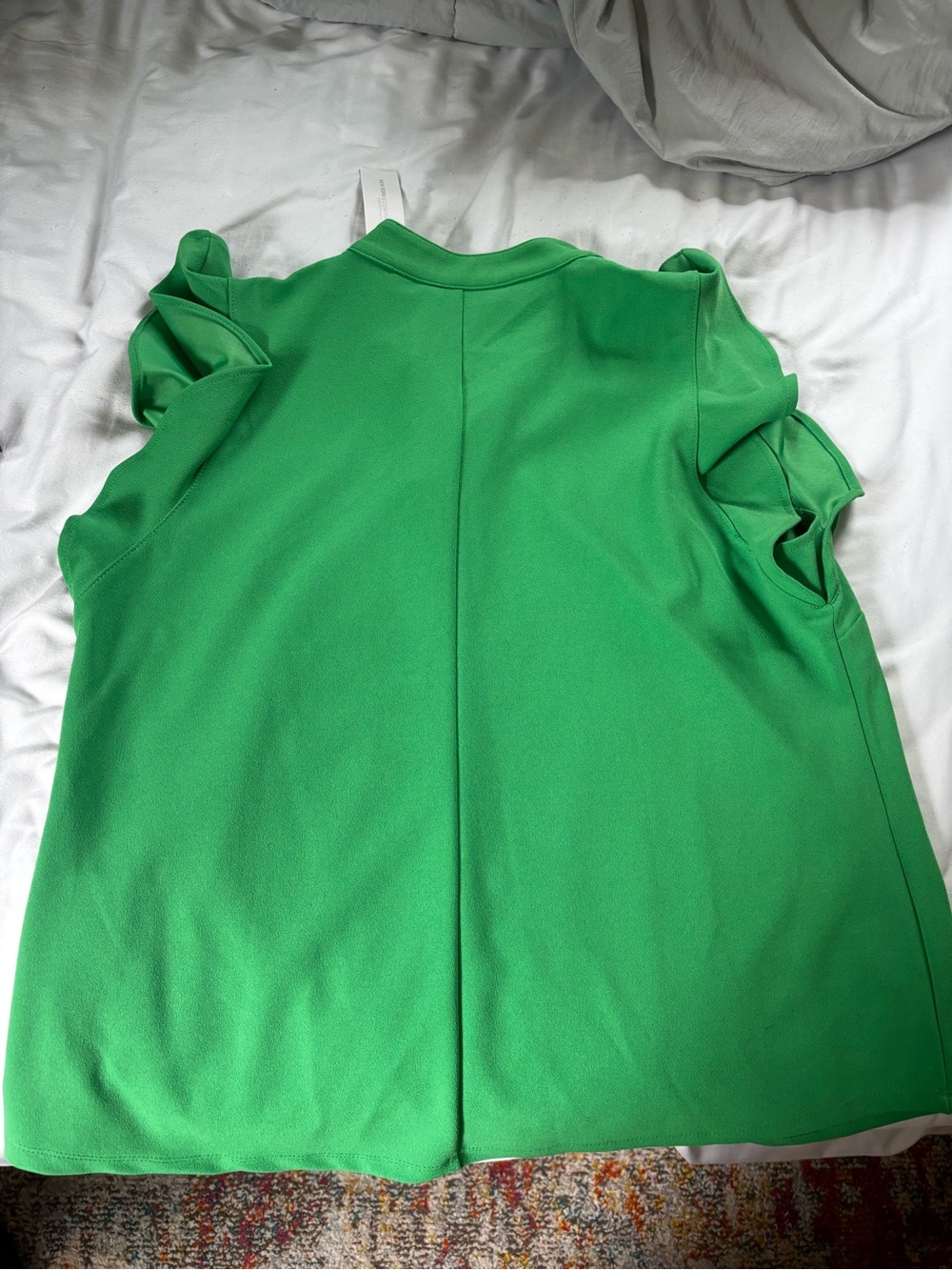 Women’s Green Ruffle Capped Top - Picture 5 of 5